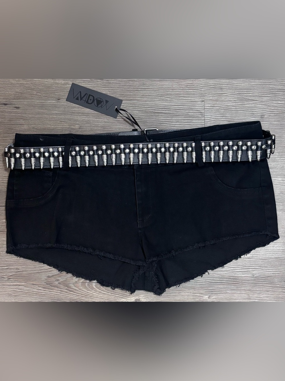 NWT Dolls Kill / Widow Moshpit Diaries Twill Shorts & Bullet Belt